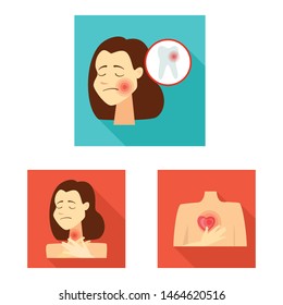 Vector illustration of damage and wound sign. Collection of damage and rendering stock vector illustration.