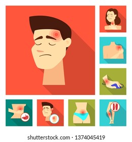 Vector illustration of damage and wound symbol. Set of damage and rendering vector icon for stock.