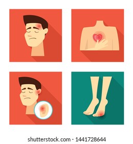 Vector illustration of damage and wound symbol. Set of damage and rendering stock symbol for web.
