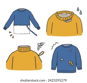 Vector illustration of a damaged sweater