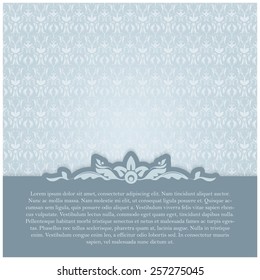 Vector illustration of a damask background which can be used as an invitation template, web background and for other designs