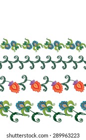 Vector illustration of a damask floral design for invitations, greeting cards in simple  colorful isolated on white