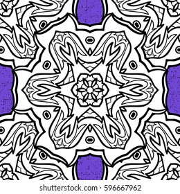 Vector illustration. Damask rough repeating background. Gray floral ornament in baroque style. Gray wallpaper on texture background. Gray doodles elements.