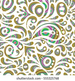 Vector illustration. Damask seamless background pattern with abstract doodles.