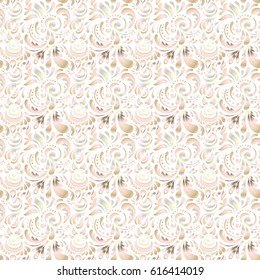 Vector illustration. Damask seamless doodle background pattern.