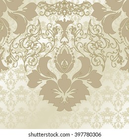 Vector illustration. Damask seamless floral pattern.