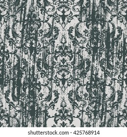 Vector illustration. Damask seamless floral pattern.