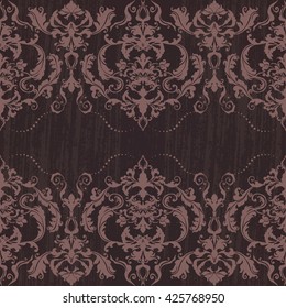 Vector illustration. Damask seamless floral pattern.