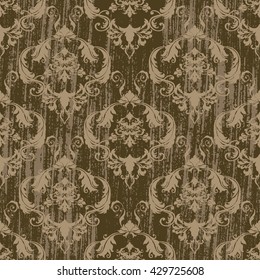 Vector illustration. Damask seamless floral pattern.