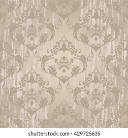 Vector illustration. Damask seamless floral pattern.
