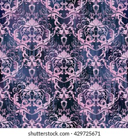Vector illustration. Damask seamless floral pattern.