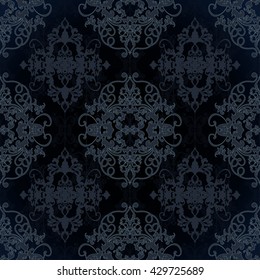 Vector illustration. Damask seamless floral pattern.