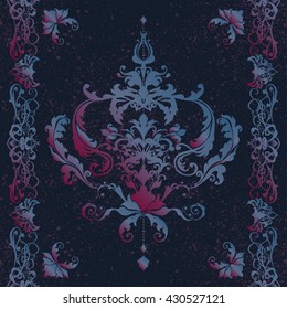 Vector illustration. Damask seamless floral pattern.