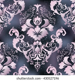 Vector illustration. Damask seamless floral pattern.