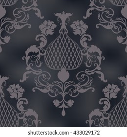 Vector illustration. Damask seamless floral pattern.