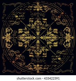 Vector illustration. Damask seamless floral pattern.