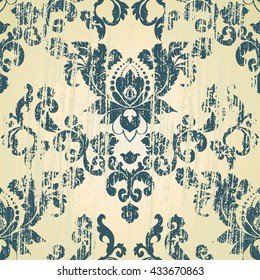 Vector illustration. Damask seamless floral pattern.