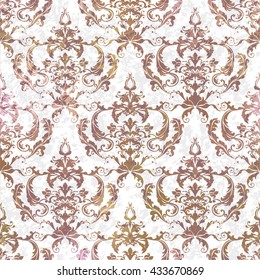 Vector illustration. Damask seamless floral pattern.