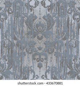 Vector illustration. Damask seamless floral pattern.