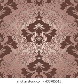 Vector illustration. Damask seamless floral pattern.