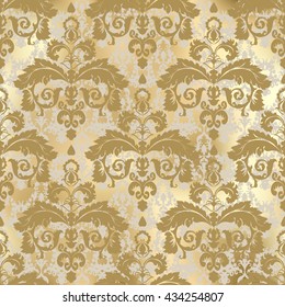 Vector illustration. Damask seamless floral pattern.