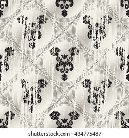 Vector illustration. Damask seamless floral pattern.