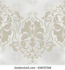 Vector illustration. Damask seamless floral pattern.