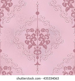 Vector illustration. Damask seamless floral pattern.