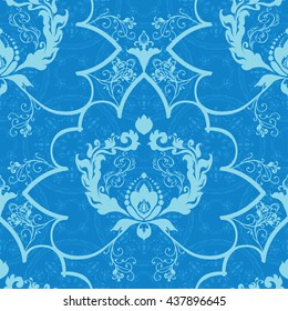 Vector illustration. Damask seamless floral pattern.