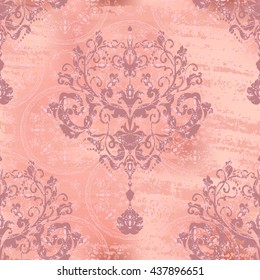 Vector illustration. Damask seamless floral pattern.