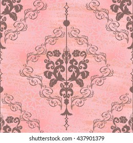 Vector illustration. Damask seamless floral pattern.