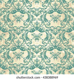 Vector illustration. Damask seamless floral pattern.