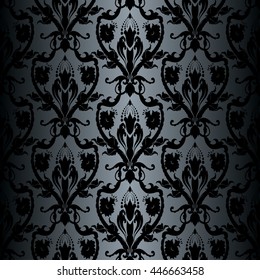 Vector illustration. Damask seamless floral pattern.