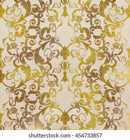 Vector illustration. Damask seamless floral pattern.