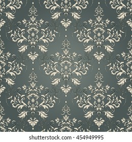 Vector illustration. Damask seamless floral pattern.
