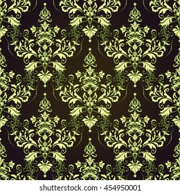 Vector illustration. Damask seamless floral pattern.