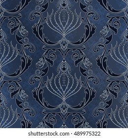 Vector illustration. Damask seamless floral pattern.