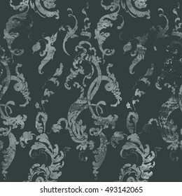 Vector illustration. Damask seamless floral pattern.