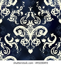Vector illustration. Damask seamless floral pattern. 