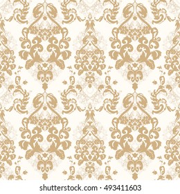 Vector illustration. Damask seamless floral pattern.
