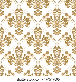 Vector illustration. Damask seamless floral pattern.