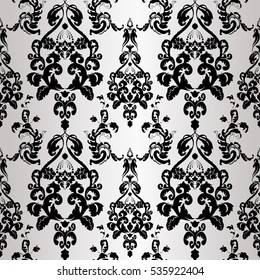 Vector illustration. Damask seamless floral pattern.