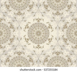 Vector illustration. Damask seamless floral pattern.