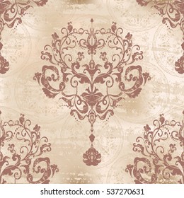 Vector illustration. Damask seamless floral pattern.