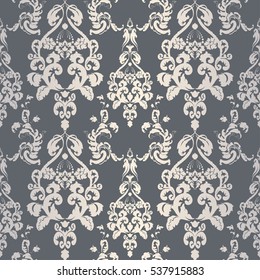 Vector illustration. Damask seamless floral pattern.