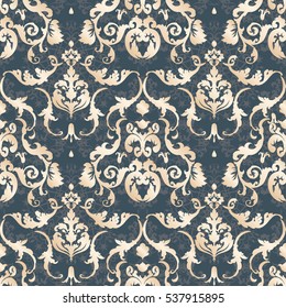 Vector illustration. Damask seamless floral pattern.