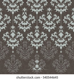 Vector illustration. Damask seamless floral pattern.