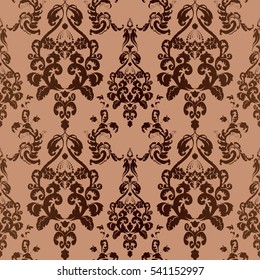 Vector illustration. Damask seamless floral pattern
