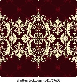 Vector illustration. Damask seamless floral pattern.