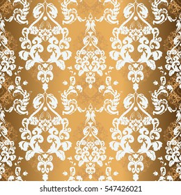 Vector illustration. Damask seamless floral pattern.